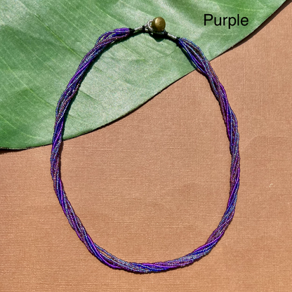 Multi Strand Seed Bead Necklaces - 6 Strand Short