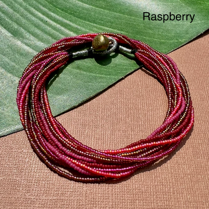 Multi Strand Seed Bead Necklaces - 6 Strand Short