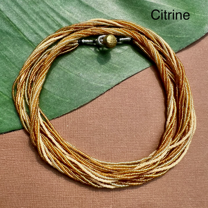 Multi Strand Seed Bead Necklaces - 6 Strand Long