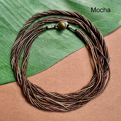 Multi Strand Seed Bead Necklaces - 6 Strand Long