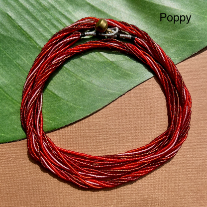 Multi Strand Seed Bead Necklaces - 6 Strand Long