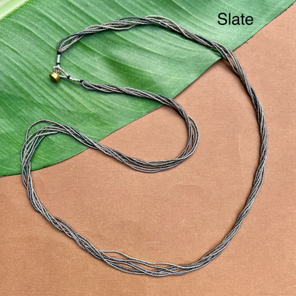 Multi Strand Seed Bead Necklaces - 6 Strand Long