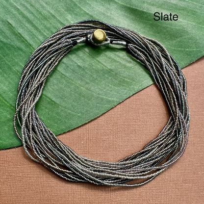 Multi Strand Seed Bead Necklaces - 6 Strand Long