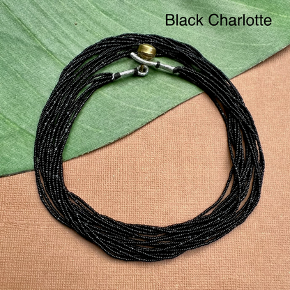 Multi Strand Seed Bead Necklaces - 6 Strand Long