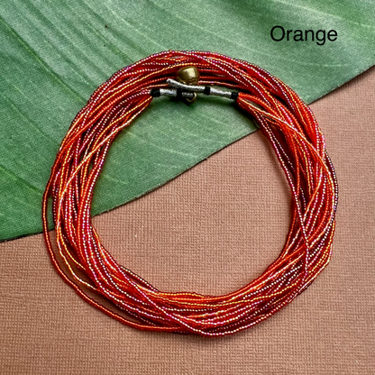 Multi Strand Seed Bead Necklaces - 6 Strand Long