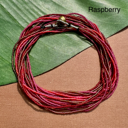 Multi Strand Seed Bead Necklaces - 6 Strand Long