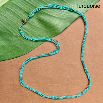 Multi Strand Seed Bead Necklaces - 6 Strand Long