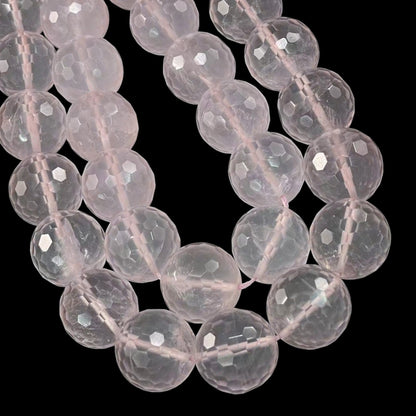 Natural Rose Quartz, Faceted Round A+ Grade, 20mm Rare Size