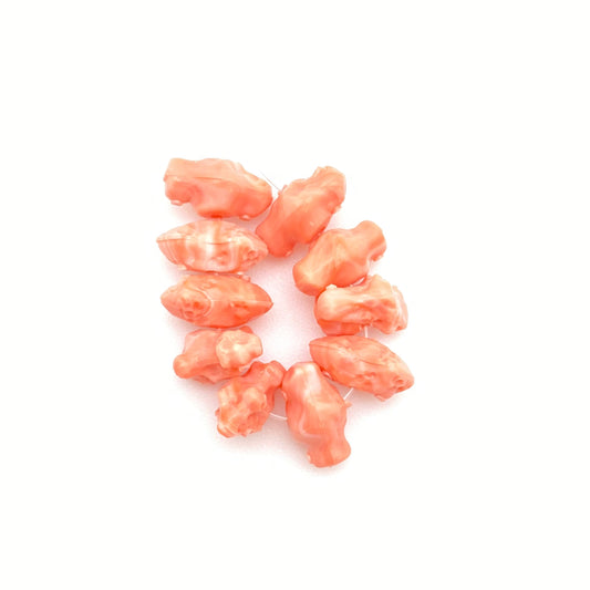 Coral Bead 12x7mm Pink