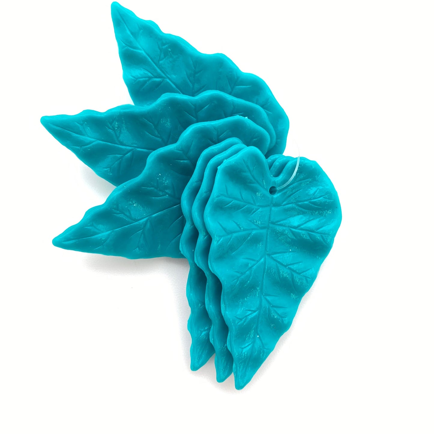 Leaves pendant 50mm Teal
