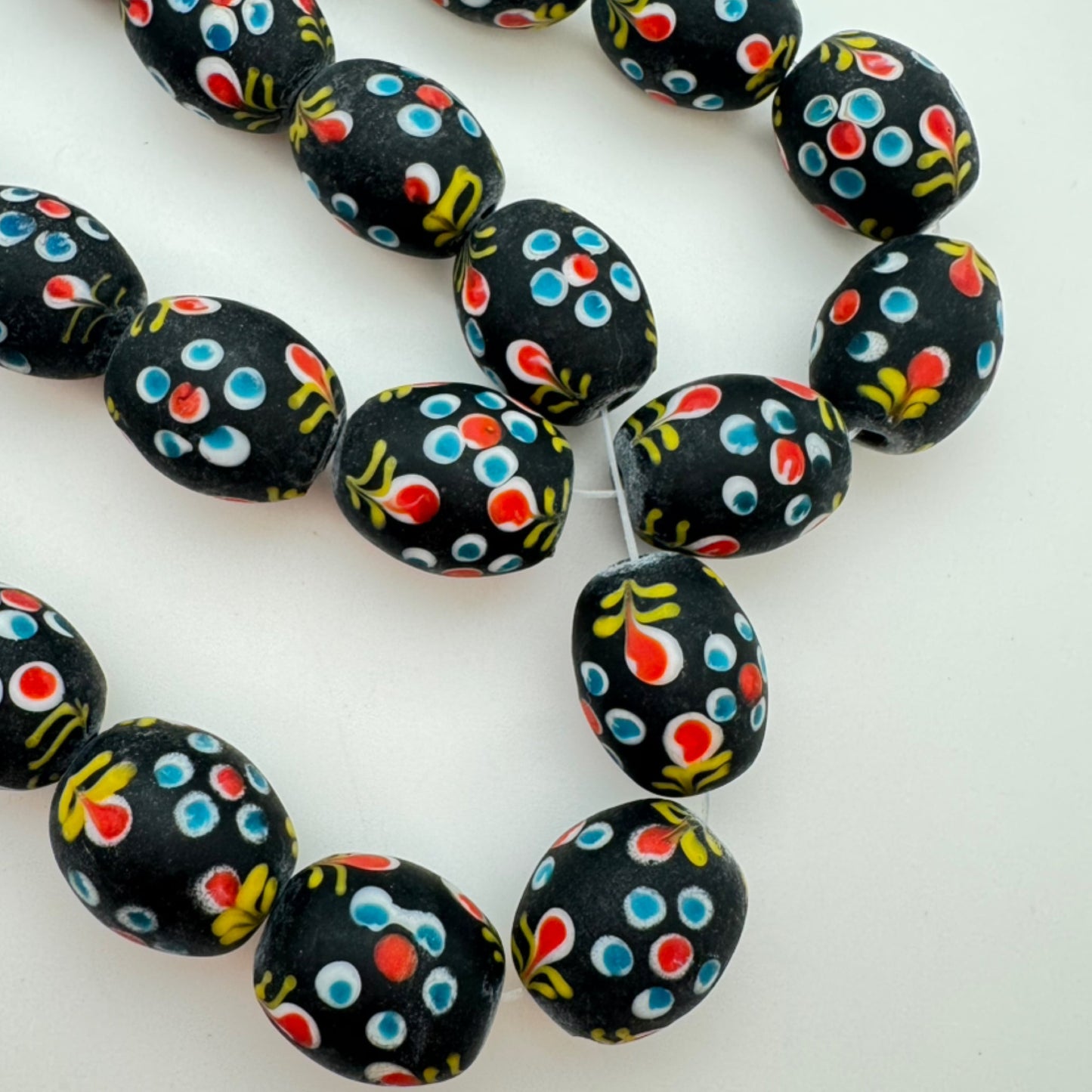 Lampwork Glass 22x20mm Jet / Multicolor