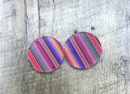 Large Blanket Striped Acrylic Earring Pair - Jewelry Making Components and Blanks - CB&CO