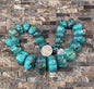 Rare Turquoise Graduated Carved Pumpkin Shape