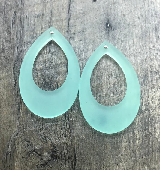 Frosted Amazonite Green Acrylic  Hoop Pair - Blanks - CB&CO