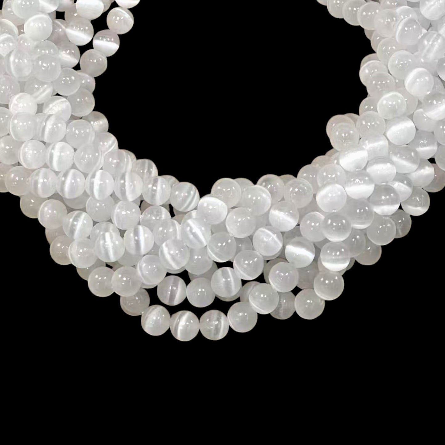 Natural Selenite AAA Grade Round 6mm 8mm