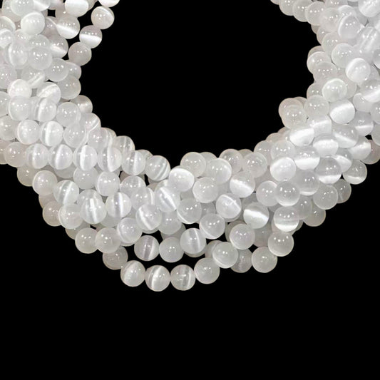 Natural Selenite AAA Grade Round 6mm 8mm