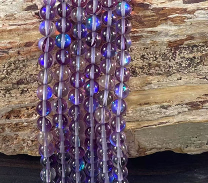 Mermaid Glass Beads aka Mystic Aura Quartz, Round 6mm 8mm