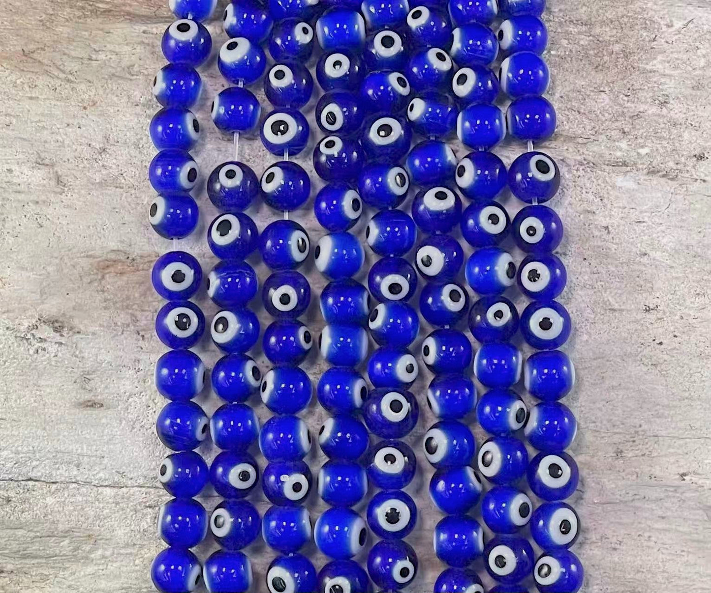 Evil Eye/Mal de Ojo, Glass Beads Round 6mm 8mm