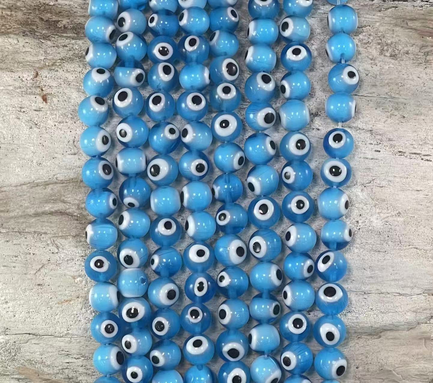 Evil Eye/Mal de Ojo, Glass Beads Round 6mm 8mm