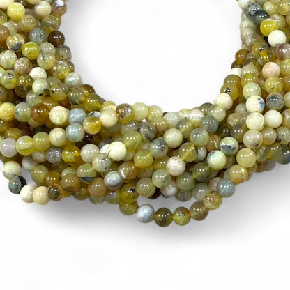 Dendritic Yellow Opal Round