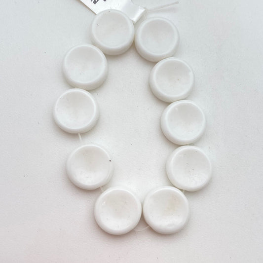Vintage Glass Smarties 12mm White