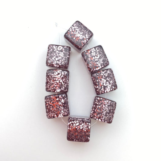 Glitter Cube 10mm Lavender