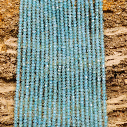 Apatite Micro Faceted Rondelle 2.5-3mm