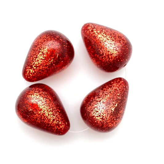 Glitter Drop 28mm Cranberry