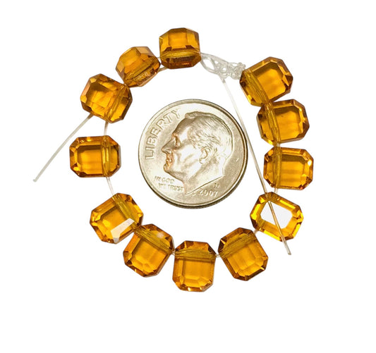 Vintage Swarovski Crystal Beads - Article 5105 - 8x6.5mm - Topaz