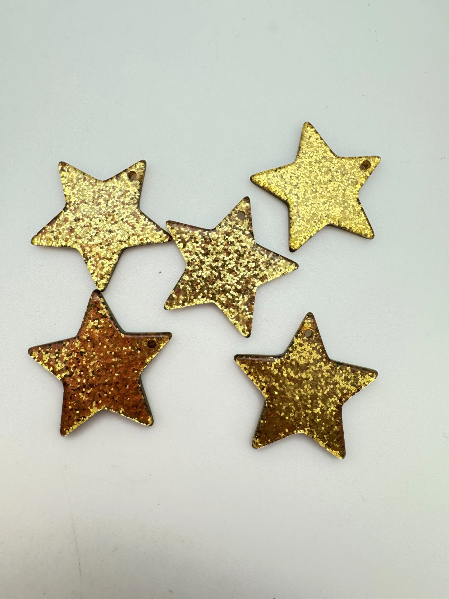 Star Charm 27mm Glitter Gold