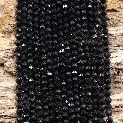 Black Spinel Micro Faceted Round