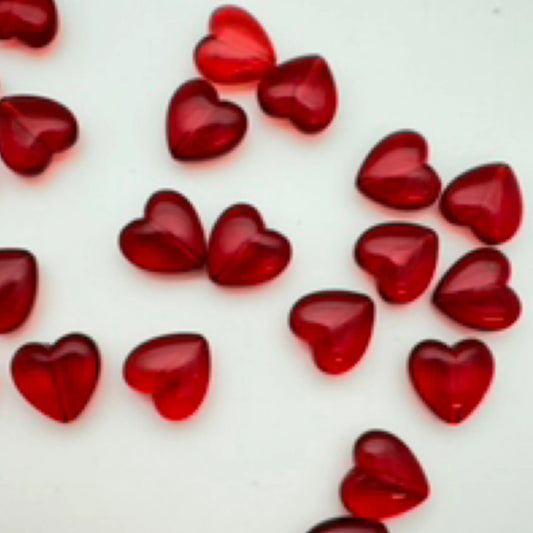 Heart Bead 12mm Ruby