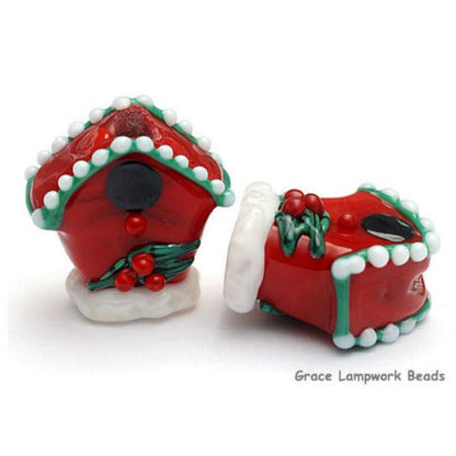 Birdhouse Christmas Focal Bead