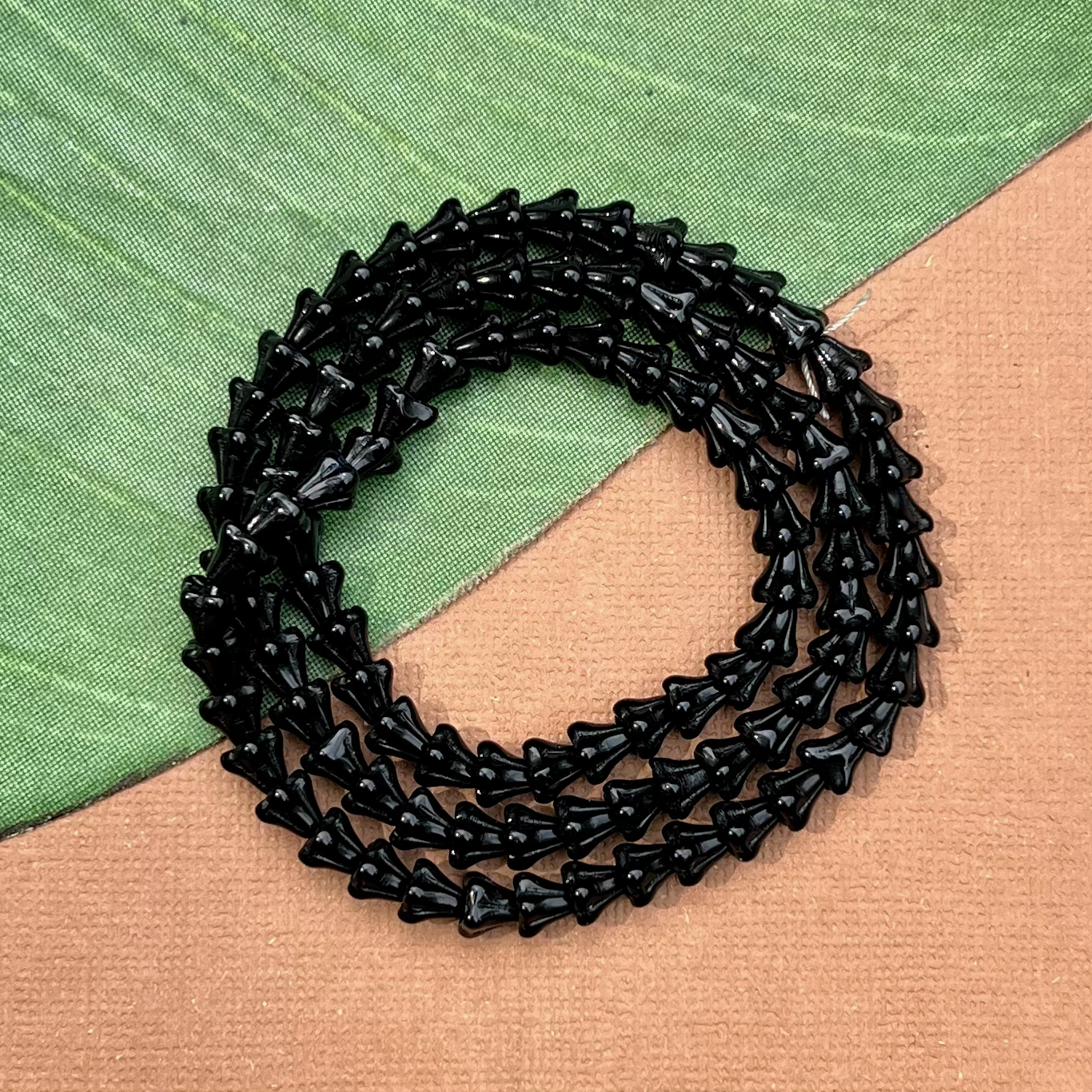 Black Small Flower Cap Beads - 100 Pieces