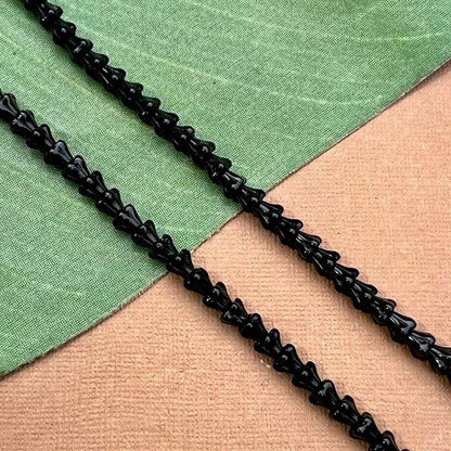 Black Small Flower Cap Beads - 100 Pieces