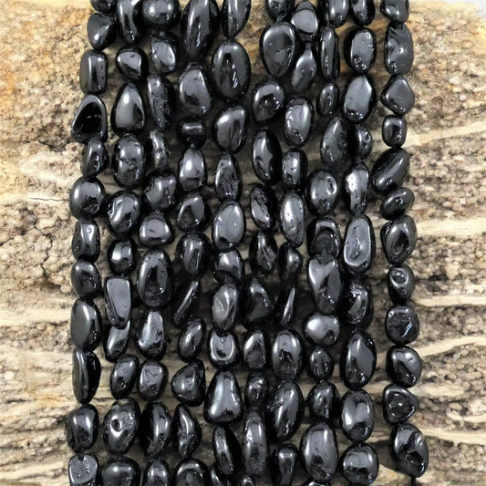 Black Tourmaline Nuggets 6x8mm
