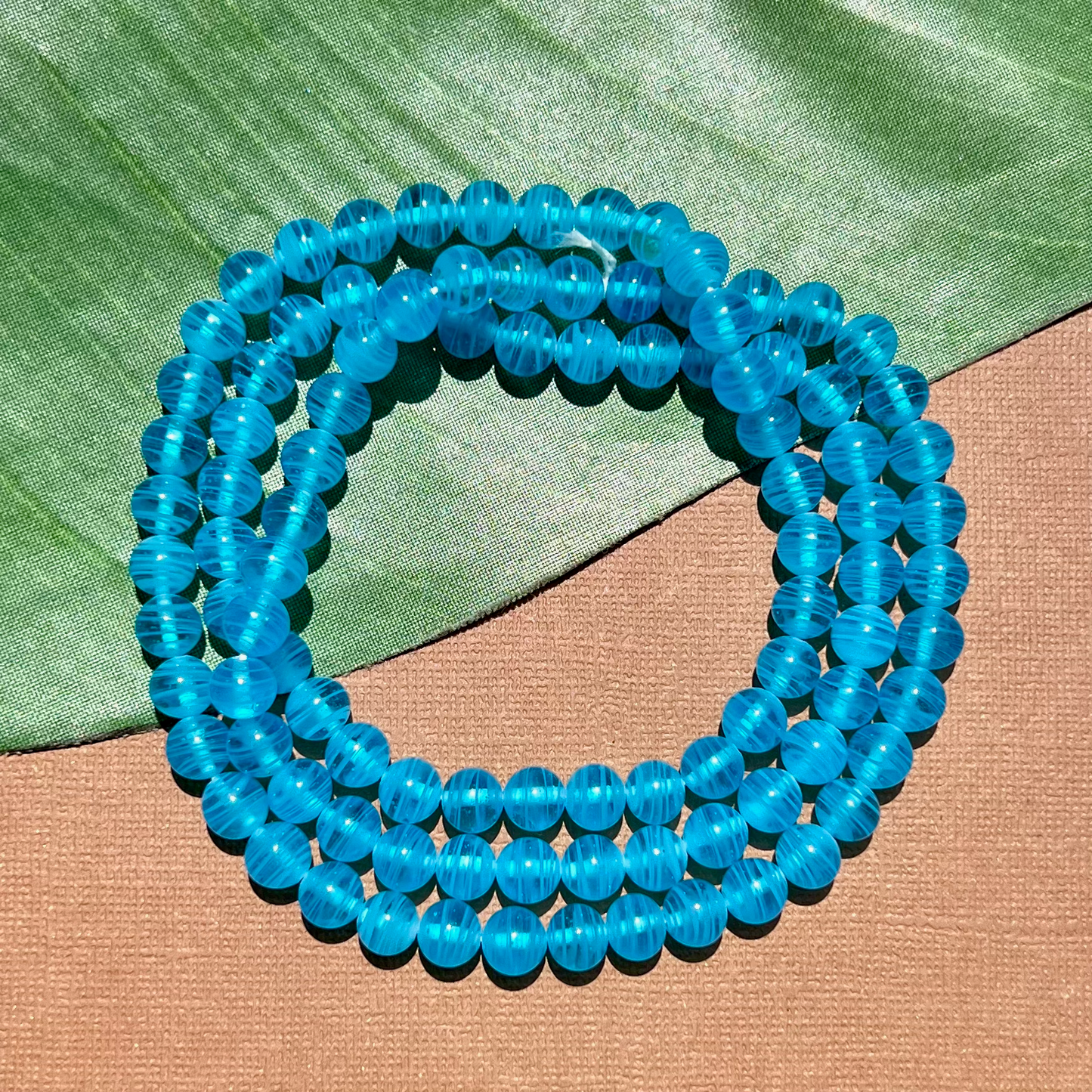 Vintage Blue 8mm Beads - 100 Pieces