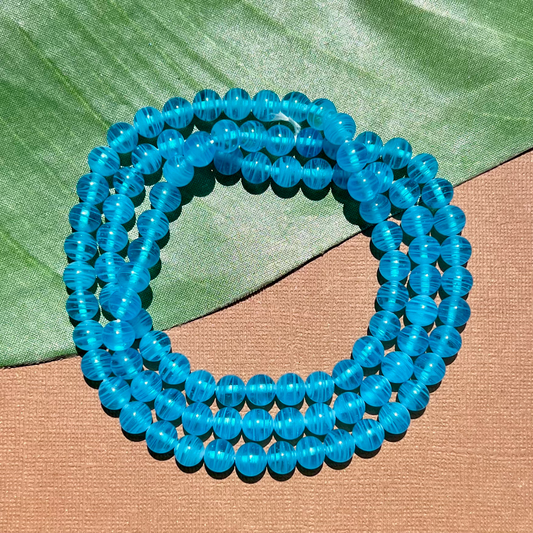 Vintage Blue 8mm Beads - 100 Pieces