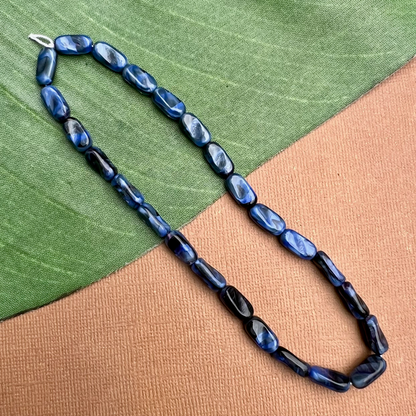 Blue Twisted Rectangle Beads - 50 Pieces