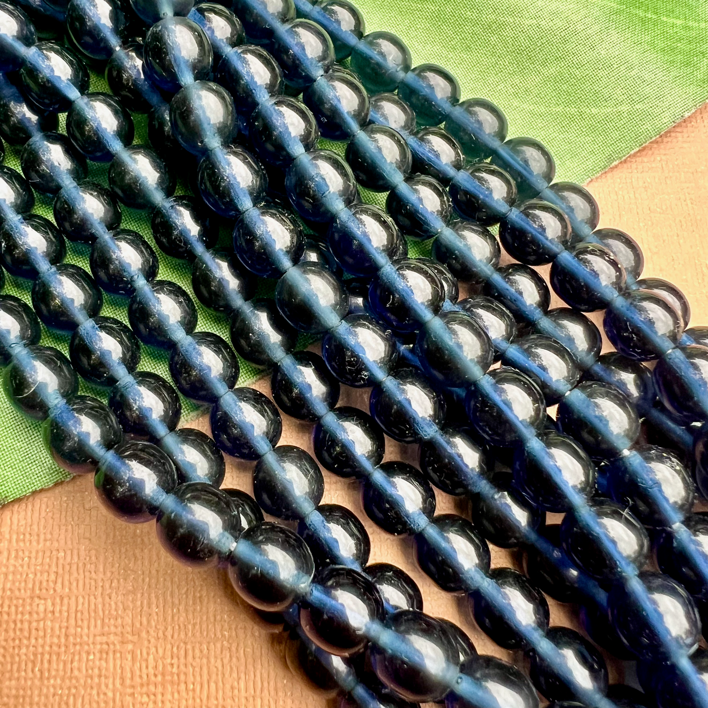 Dark Translucent Blue 10mm Round - 25 Pieces