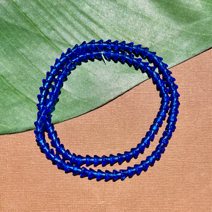 Blue Small Flower Cap Beads - 100 Pieces