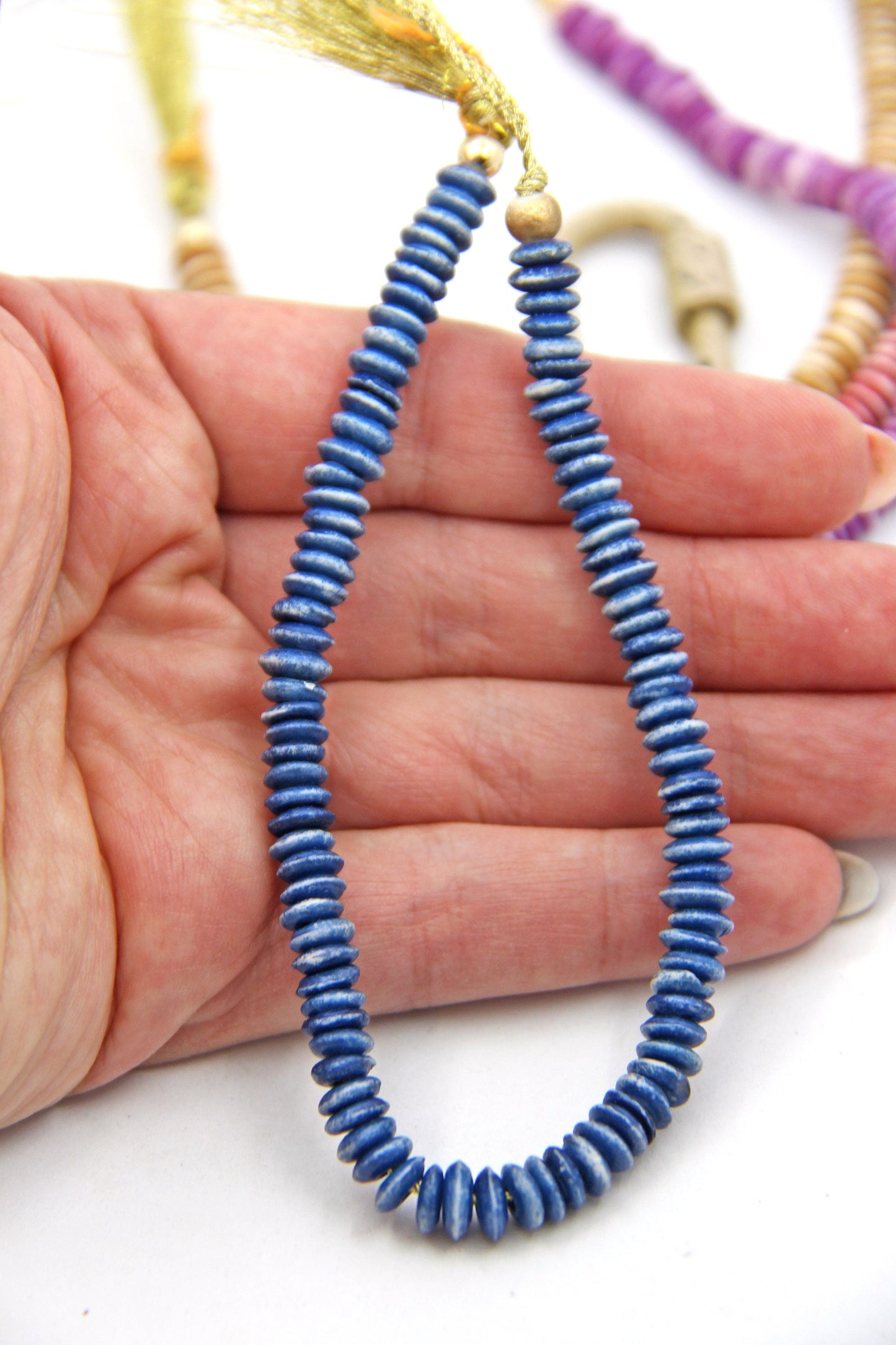 Assorted Earthy Tones: Bone Beads, 6x2mm, Saucer Heishi Discs