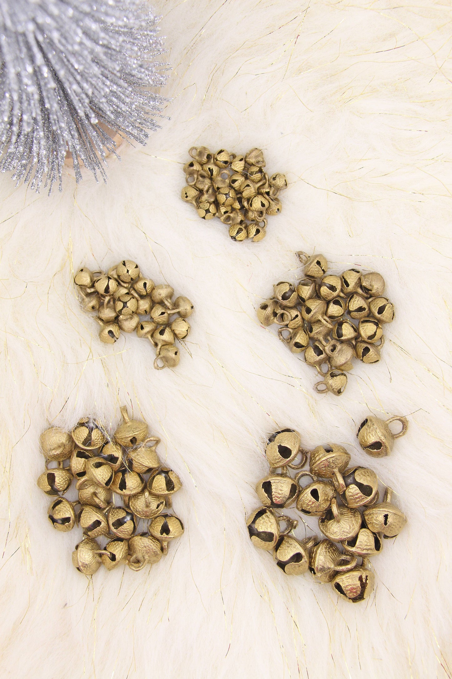 Nepali Jingle: Brass Bells with Clapper, Assorted Sizes, 5 pieces