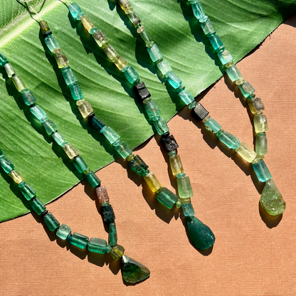 Roman Glass Brick Bead Strands