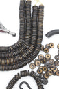 Burnt Mocha Bone Beads: Heishi Disc Spacers, 13x2.5mm, 75 beads