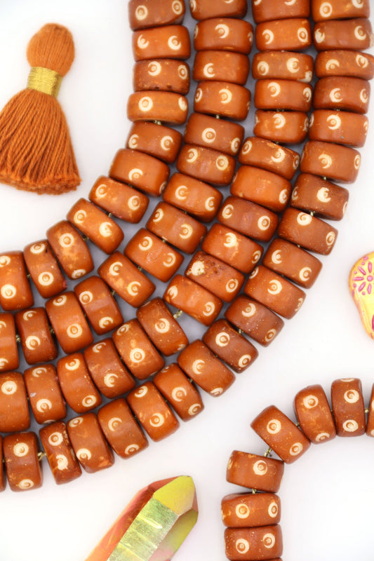 Butterscotch 12x6mm Handmade Rondelle Bone Beads
