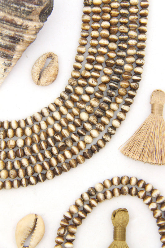 Cappuccino Spacers Handmade 5mm Rondelle Bone Beads