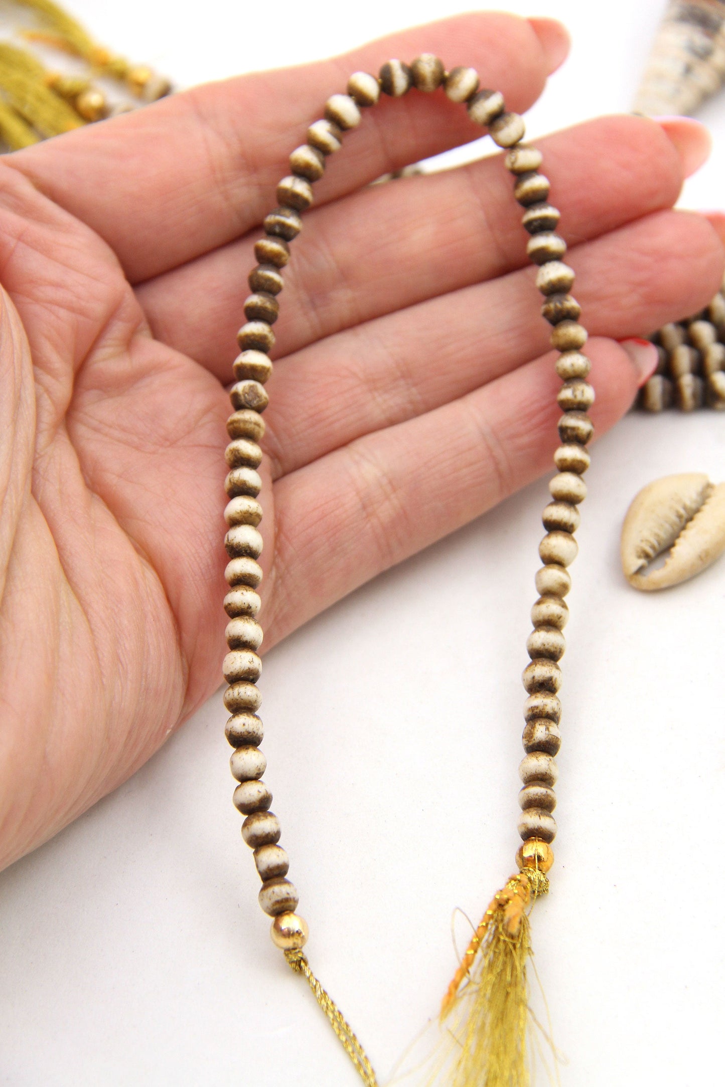 Cappuccino Spacers Handmade 5mm Rondelle Bone Beads