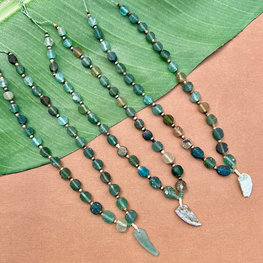 Roman Glass Small 6 to 12mm Coin Bead Strands