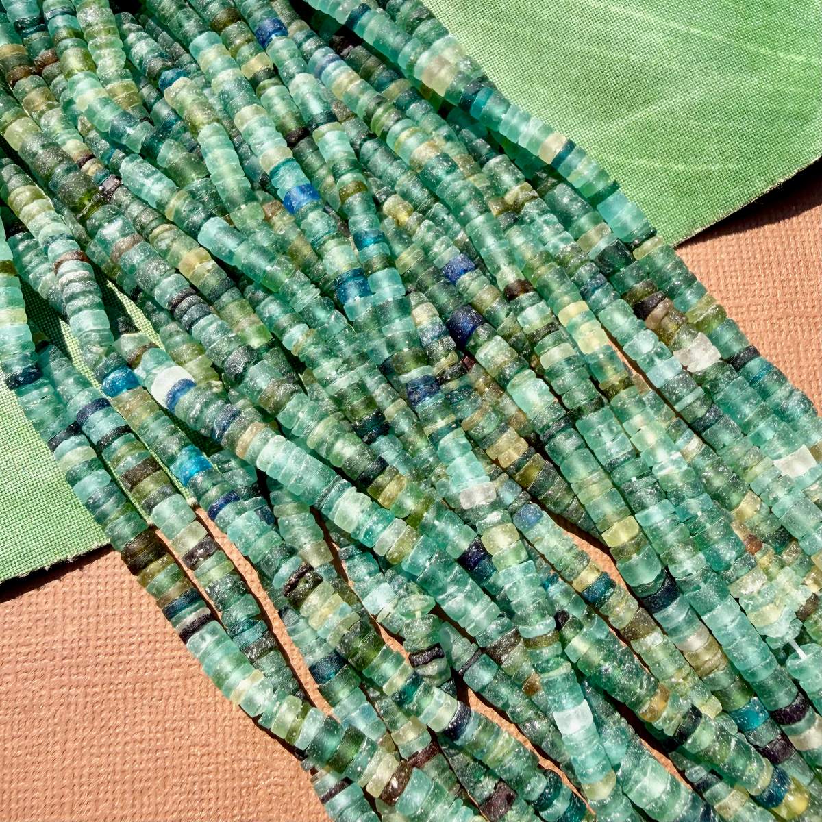 Roman Glass Cylinder 5mm Bead Strands